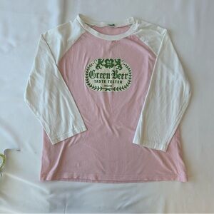 St. Patrick’s Day Pink Instead of Green Womens Raglan Shirt